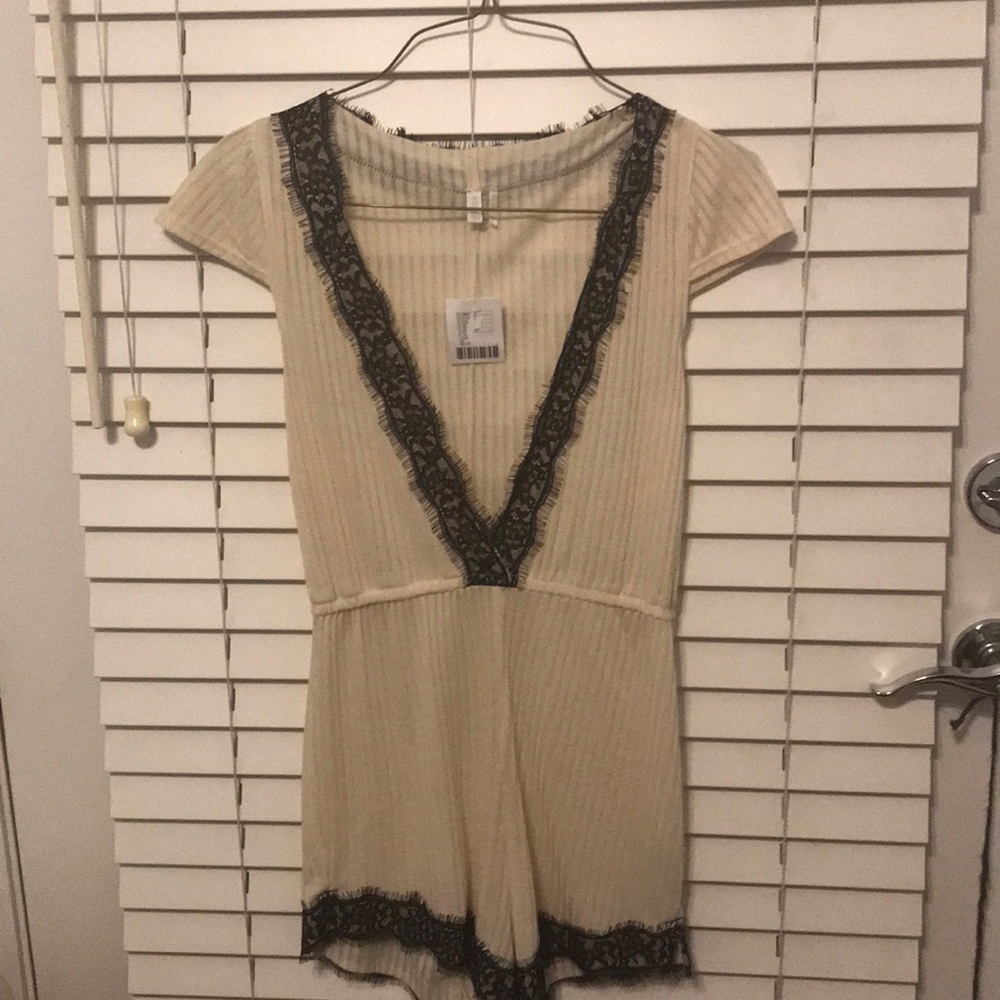 lace trimmed romper